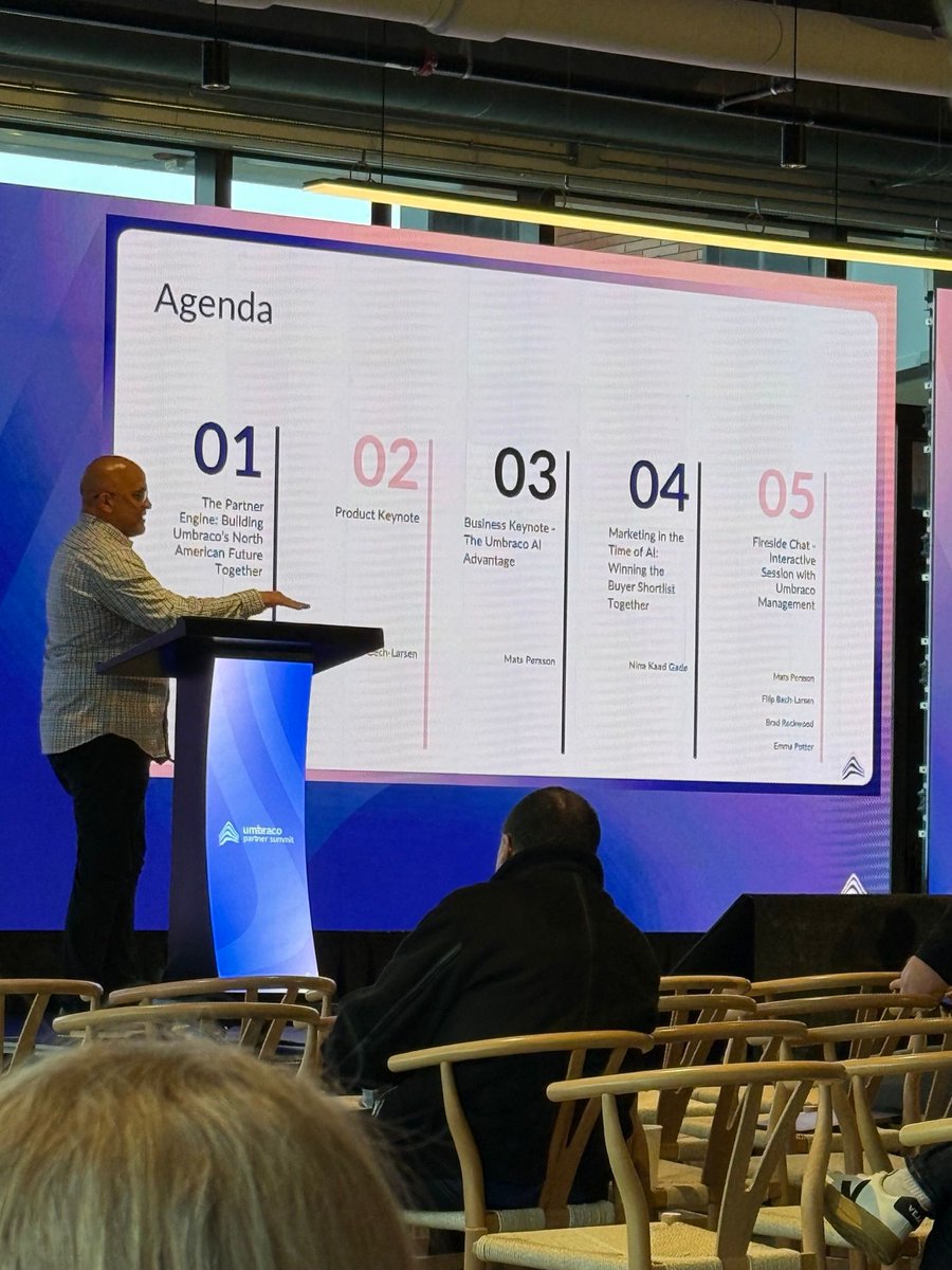 nwahlberg's tweet photo. Great to hear from Brad on the transition of the partner support strategies coming up. Together we go further. #umbraco #goldpartner https://t.co/lxDTEhS21r