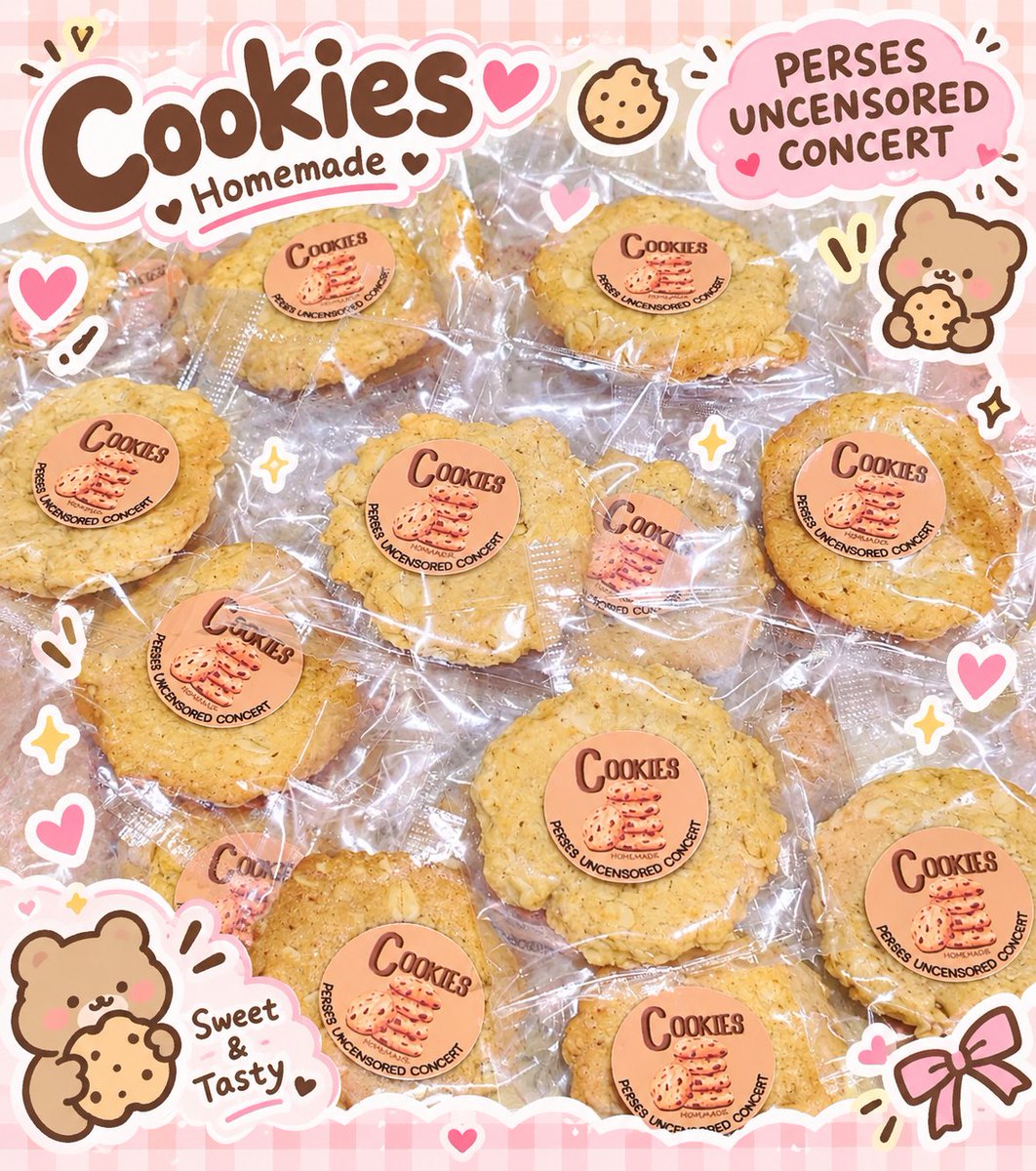 tichapppp's tweet photo. ⋆. 𐙚 ̊   Pls RT. Giveaway for PIECES 🧩 𓍯
  
:¨ ·.· ¨:
 `· . #PERSES_UNCENSORED ₊ ⊹♡︎   

꒰✿  Cookies Homemade  50 EA. ✿꒱

🗓️ Date : 3 October 2026
📍 Location : BITEC LIVE
⏰ Time : TBA https://t.co/GfroywGvK9