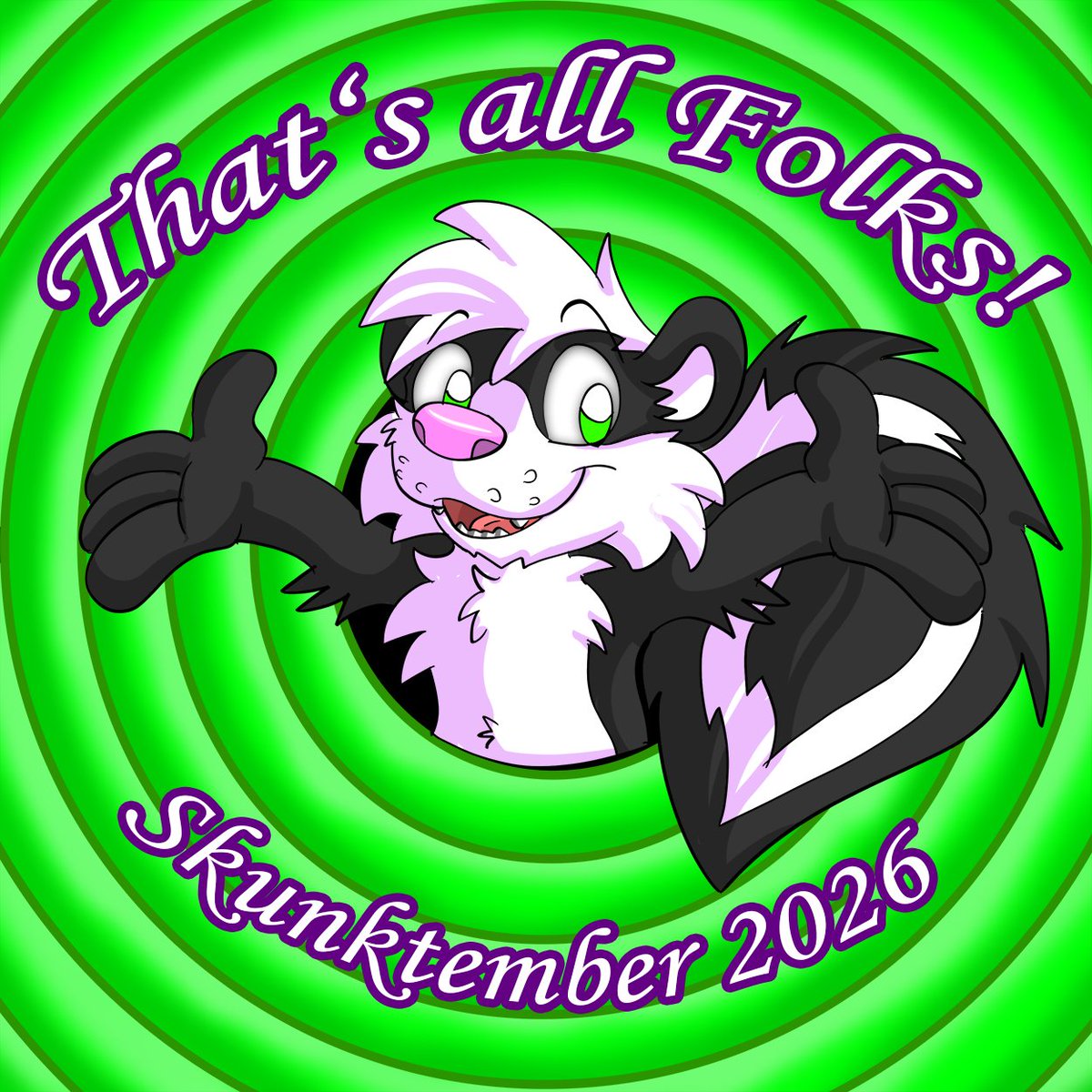 Hukley_Hukley's tweet photo. End of Skunktember 2026

Day 30 and the final day of Skunktember!
I really had a blast! I hope you too ^^
I wasn't able to draw all the skunks I wanted... so expect some more skunky art in october XD

Thank you who supported me and this skunktember project! You guys are awesome! https://t.co/KhGUP460g5