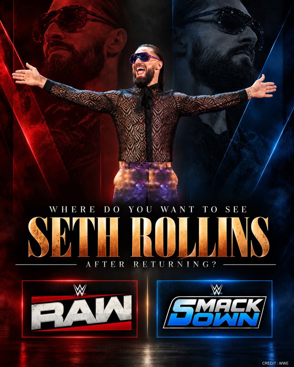 AngelicEmpire25's tweet photo. 📣 Seth Rollins is due to return to WWE imminently.
Where do you want to see The Visionary end up - RAW or SmackDown? 👇
---
#WWERaw #sethrollins #SmackDown #WWE https://t.co/8XvWyIWfNX
