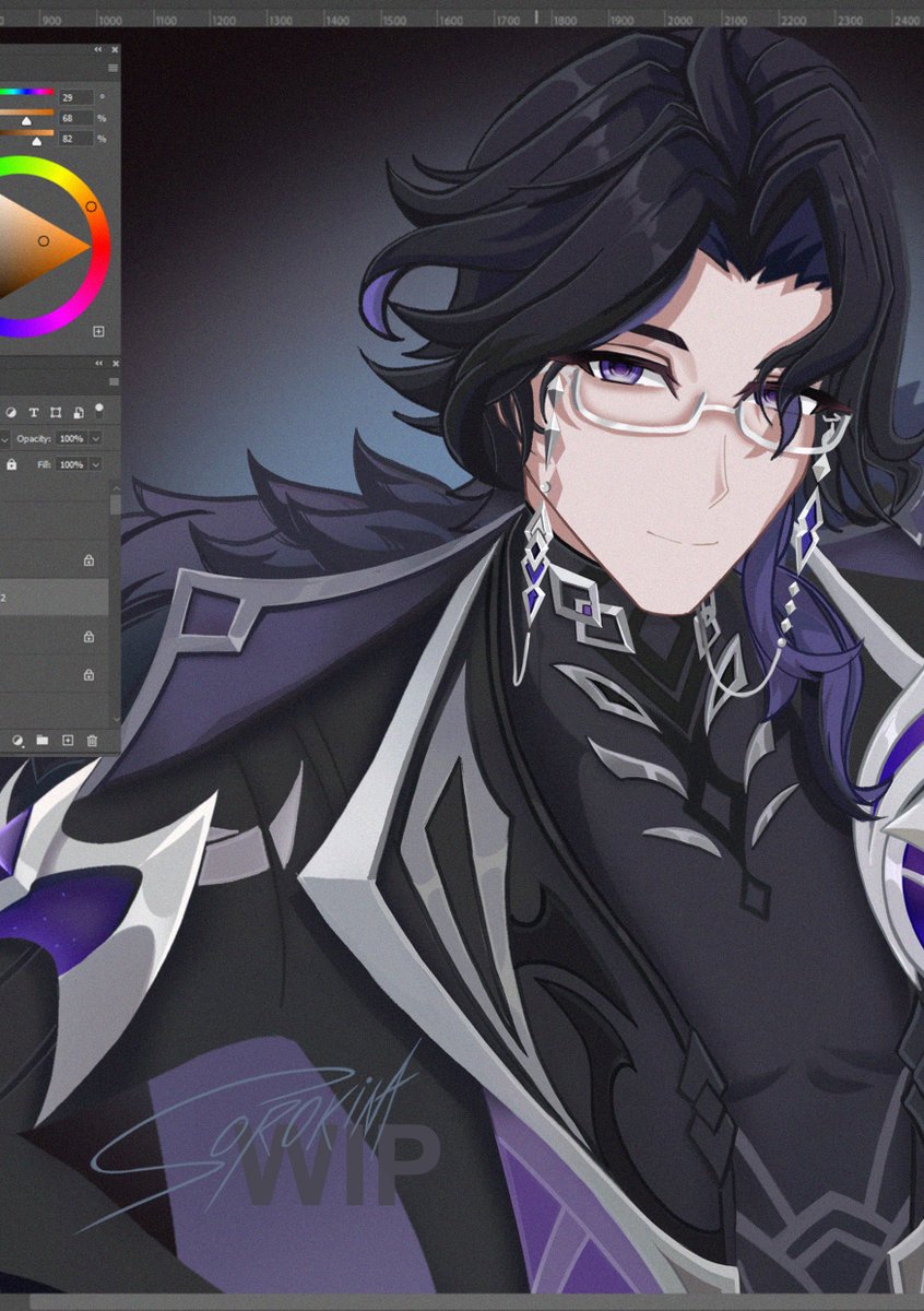 sorokina_anny's tweet photo. Pantalone painting progress pt.2
.
.   #原神 #GenshinImpact #Pantalone https://t.co/Ae1kMiEXRA