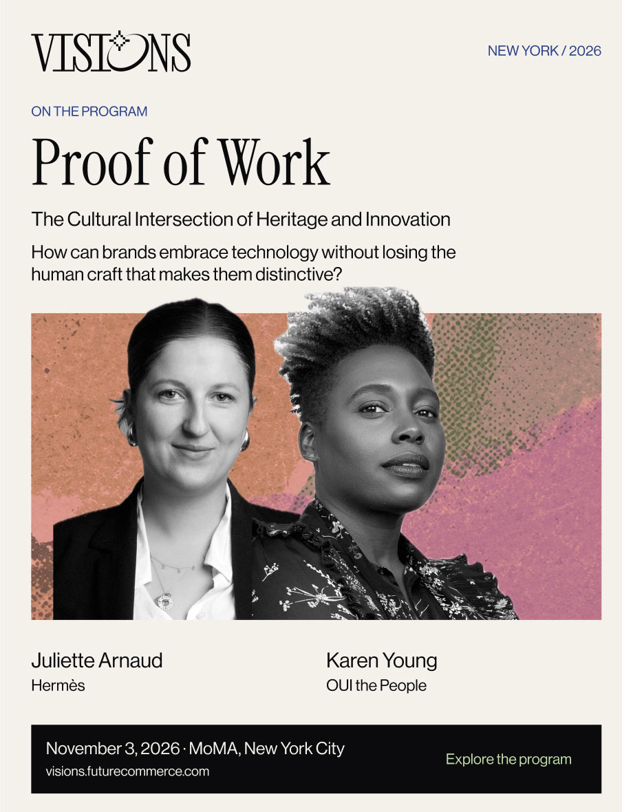 futurecommerce's tweet photo. Hermès has been running on "proof of work" since 1837. At VISIONS, Juliette Arnaud of Hermès will join Karen Young of OUI the People to discuss how brands of all sizes are balancing human craft, intention, and automation. Writer and graphic designer Elizabeth Goodspeed will moderate, touching on how AI is shaping how we create and connect. Join us November 3 at the MoMA NYC: https://t.co/SGlyS7ePv7