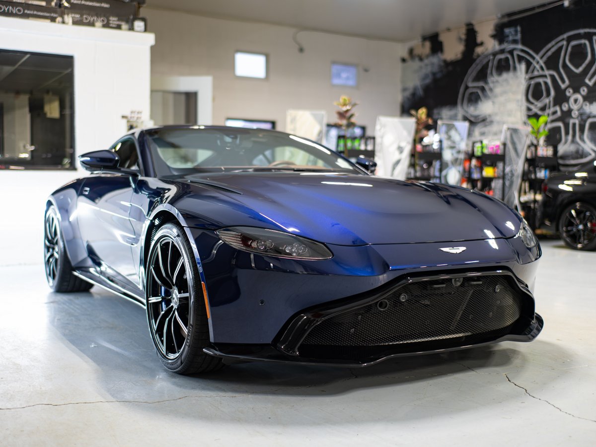 AreteAutoSalon's tweet photo. Full decontamination, wheels-off coating, leather conditioning, and CQUARTZ Skin over this fully PPF-wrapped Aston Martin. Front start to finish, we couldn't stop admiring this one. Get protected at Areté! https://t.co/dE5Zhh16rE