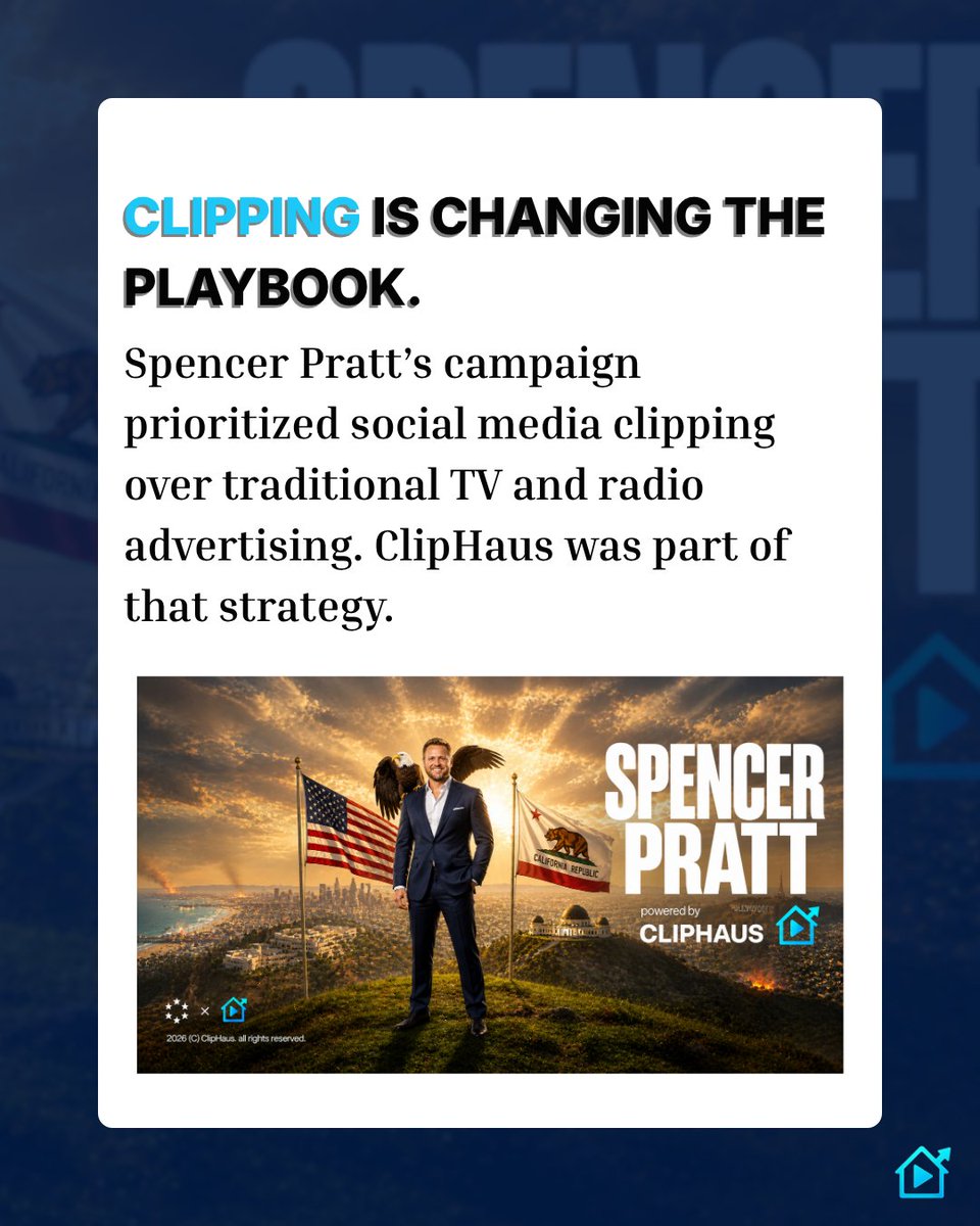cliphausinc's tweet photo. The Hollywood Reporter featured ClipHaus on Spencer Pratt’s social media campaign, highlighting how we turn existing footage into short clips and distribute them through creator networks to reach audiences beyond his own accounts. https://t.co/oBXLI64aVm