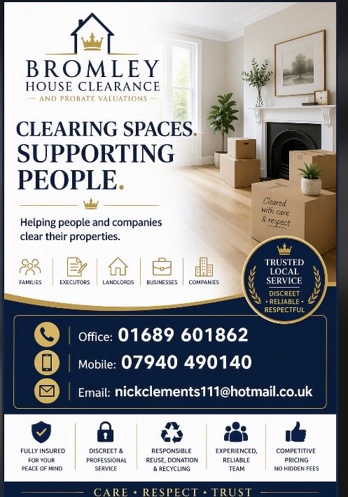 NickCle65724333's tweet photo. Bromley house clearance and probate valuations helping people clear their properties https://t.co/IzXw5fDnOZ https://t.co/BqcuBy6tdZ