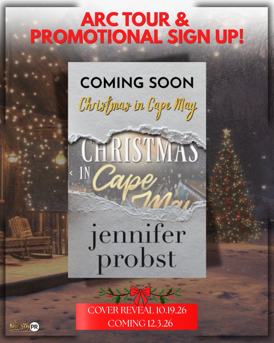 TheNextStepPR's tweet photo. ♥️ 𝐇𝐎𝐋𝐈𝐃𝐀𝐘 𝐑𝐎𝐌𝐀𝐍𝐂𝐄 𝐋𝐎𝐕𝐄𝐑𝐒! ♥️
#ChristmasInCapeMay by #AuthorJenniferProbst
Genre: #HolidayRomance
Releasing 12.3.26
#SignUp https://t.co/Abvl6ivbDd
#HostedBy @TheNextStepPR
Learn more at https://t.co/E4gr8BnUtG https://t.co/Ywn2sMCWjq