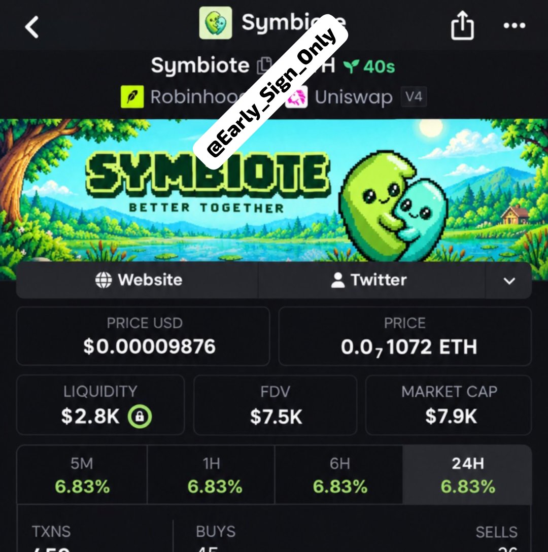 Early_Sign_Only's tweet photo. $Symbiote was  called at $7.9K mcap in my private group — now around $83K! 📈A massive move from the level we spotted it. 🔥 More setups are coming as the market keeps moving. Hit Follow me + join my TG group &amp; Discord 

CA 0x0F710E84759491e87C522728E8c5c04Aa02B8A21 https://t.co/KKhe7fb9ty