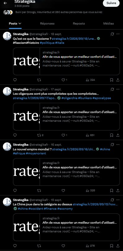 egregoor's tweet photo. Et pendant ce temps là… @Youssef_Hindi et  @PAPlaquevent ont absolument besoin de 10 000 balles pour sauver leur site victime d’attaques du dipstètte mondialiste... 

Si vous n’avez pas encore tout donné à @OffLalanne, @GPTVoff et @f_philippot... merci de faire un effort avec le fond de vos poches c’est très important. Vos gosses mangeront des cailloux mais des cailloux multipolaires pour la cause. 

Au-delà du grotesque : pourquoi les petites choses devraient faire exception aux grandes ? La douille géopolitique comme la "douille du quotidien" est déjà un art de vivre envié par des tribus aussi rivales que semblables.

Pour avoir connu leur webmaster (Merwane en plus d'être une balance à @officielsoral) le Mossad ou le Dipstèèète n'ont rien à voir. Ils sont sur un template vieillissant de WordPress et ils ont dû se prendre un virus via un plugin comme cela est largement décrit dans le milieu.

Bref, un hébergement sur https://t.co/mZx5P7iETP (gratuit) en utilisant leurs API avec un vernis les consommant ça doit coûter 5 euros en token.
