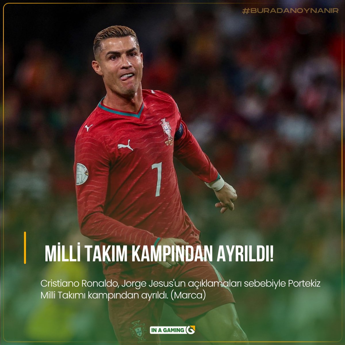 inasosyal's tweet photo. Cristiano Ronaldo, Jorge Jesus'un açıklamaları sebebiyle Portekiz Milli Takımı kampından ayrıldı. (Marca) https://t.co/T79cz3UIy2