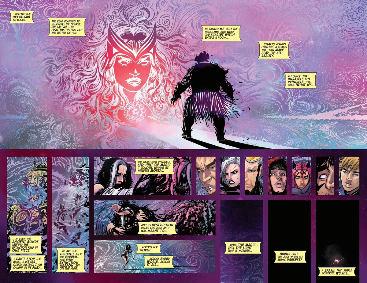 eldritchchaos's tweet photo. Steve literally making Wanda's feats of restoring magic in Sorcerer Supreme 10 one of the BIGGEST feats displayed in Marvel Comics is pretty crazy. ALL Magic in Marvel was Eternity was erased; this includes realms in the Mystery, like WHR's Secret Fire, and Wanda relit all of it https://t.co/GIm8v5ggX6