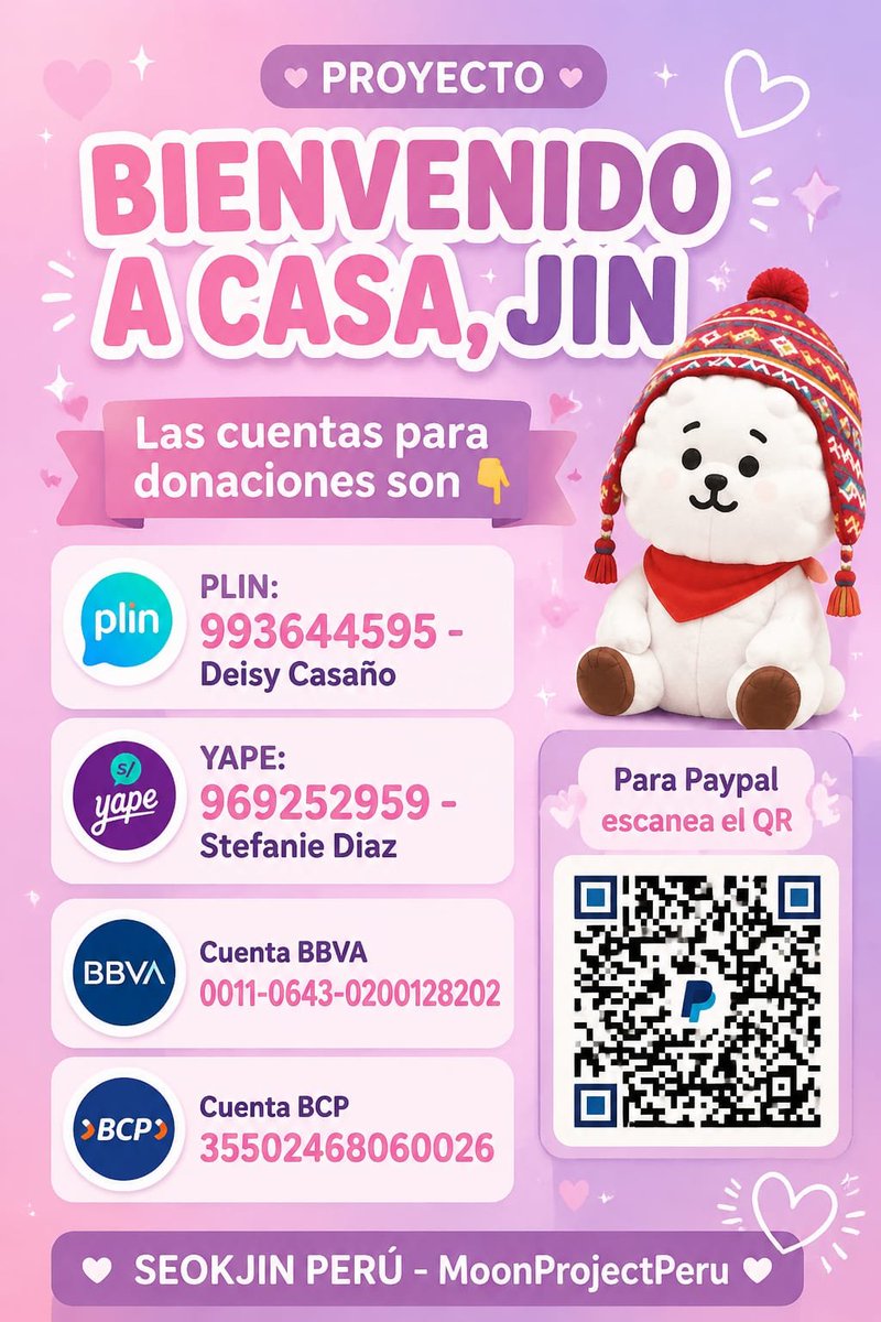 equalitysev7n's tweet photo. Holi de parte mía y mi grupo de stream (@armyswimmingpe ) + estamos donando S/200 más para el proyecto de Jinnie, para que pueda tener su parapente. 💗

Namjoon ya logró tener su parapente. De igual forma, se realizó la donación correspondiente a cada una de manera personal entre el grupo de stream.

Muchas gracias a todas por el apoyo y sigamos apoyando estos proyectos. 💋