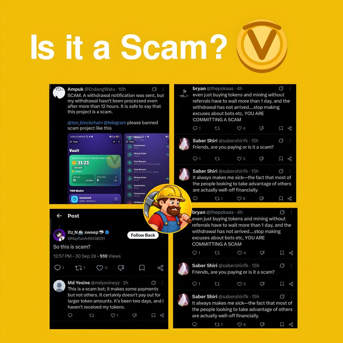 VictorsCompany's tweet photo. ☀️ Victors Company Community, we would like to clarify a few important points regarding withdrawals, wallet verification, and maintaining a fair environment for everyone.

✉️ 1. WITHDRAWALS: VIC has already processed thousands of dollars in withdrawals. You can check the withdrawal activity at https://t.co/7TK7tYS3cb. Our goal is to ensure that legitimate users can receive their eligible rewards smoothly. Withdrawal usually takes 1 day to 3 Business Days to prosess based on Request volume.

🔒 2. ANTI-BOT SYSTEM: We have identified some users operating multiple Telegram accounts from the same device, sometimes using similar usernames and transaction patterns. To protect genuine users and keep rewards fair, we have introduced anti-bot and device fingerprint detection to identify unusual or automated activity.

🛡 3. 0.05 GRAM VERIFICATION: The 0.05 GRAM requirement is only a wallet verification transaction, not an investment. We do not ask for selfies with documents or sell your personal information. We respect your privacy. The requirement helps us confirm that you actually own and control the wallet. The wallet should be clean, at least 7 days old, and complete a 0.05 GRAM transaction. Using extremely small amounts such as 0.01 or 0.001 GRAM may cause the wallet or transaction to be flagged as spam by the network. If you are unable to make the 0.05 GRAM verification transaction, you can simply choose not to use the MiniApp.

⚠️ 4. MULTIPLE ACCOUNTS: We appreciate our community and understand that some users may manage more than one account. Using 1 or 2 accounts is acceptable if you can manage them properly, but we recommend avoiding unnecessary multiple accounts. Large-scale account farming may trigger our anti-abuse systems and affect eligibility for rewards.

⚠️ 5. RISK NOTICE: Please consider VIC as entertainment and not as financial advice. Cryptocurrency involves risk, and you may lose your funds. Always do your own research and make informed decisions before using any cryptocurrency service. VIC team will never DM you first regarding support or never ask you for your seed phrase & Fund's.

🔥 6. FUTURE FEATURES: Our support team is always available to help legitimate users with their issues, and we are working to ensure eligible withdrawals are processed properly. VIC games and mining are also coming soon, with rewards that can increase based on your activities within the ecosystem.

🗣️ Thank you for being part of the VIC community and for helping us maintain a fair, enjoyable, and sustainable environment for everyone.