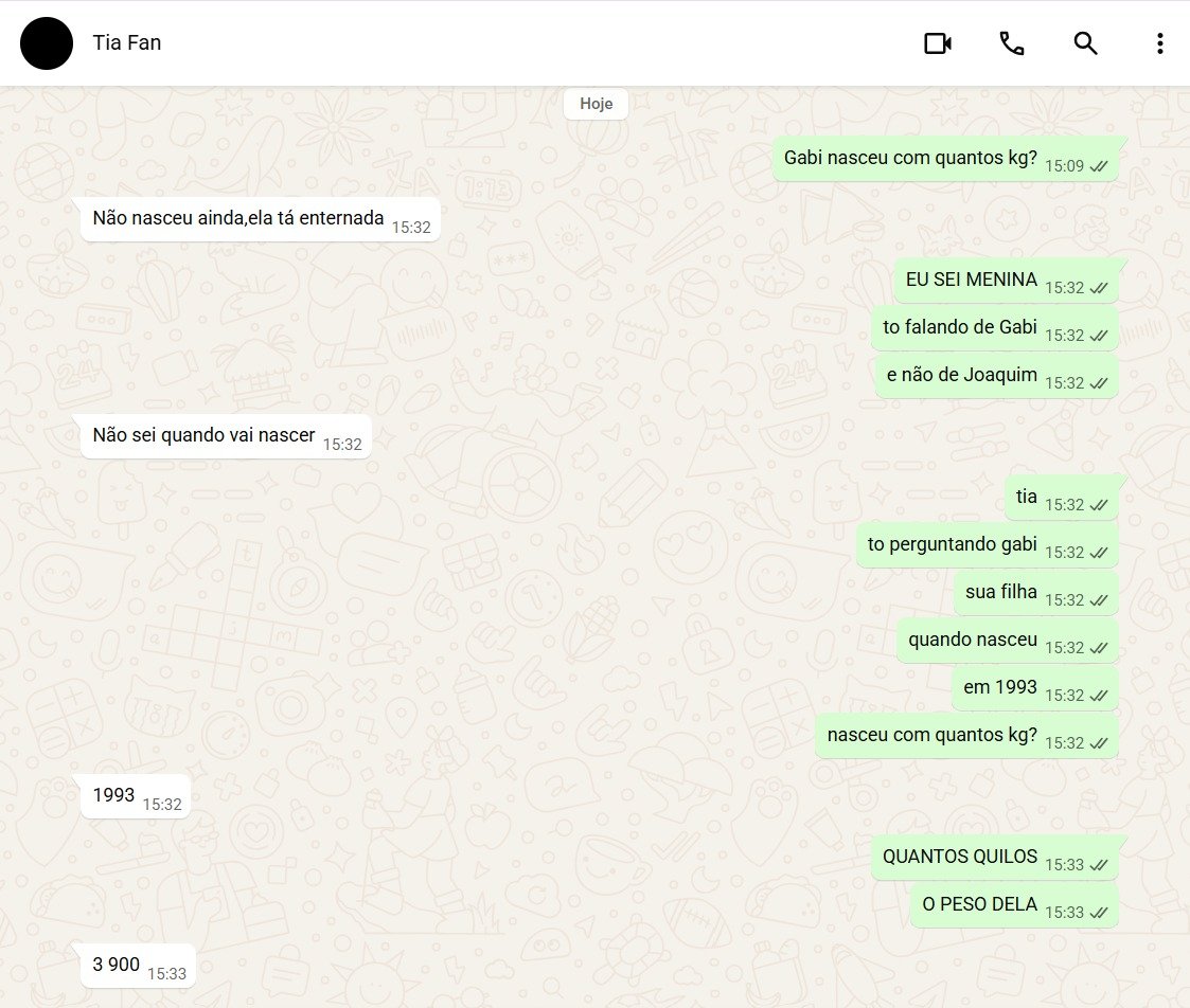 fckduarda's tweet photo. conversar com minha tia é sempre um desafio vei pqp kkkkkkkkkkkkkkk https://t.co/qFfoLbarYZ