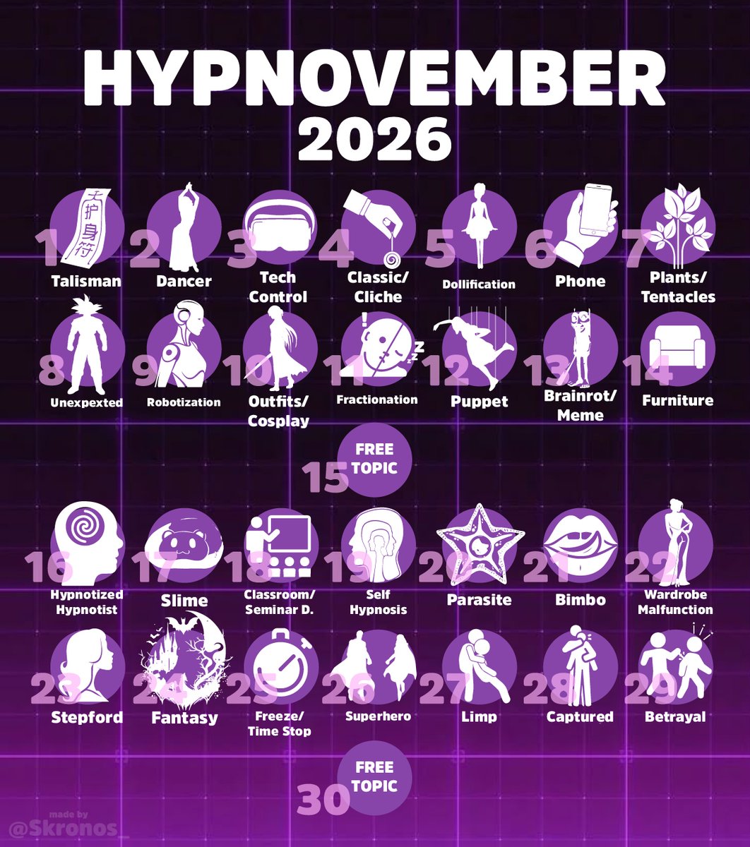 Scronos_'s tweet photo. This year's list is ready! HYPNOVEMBER is coming!!!  

#hypnovember2026 https://t.co/3L0zLSTHBb