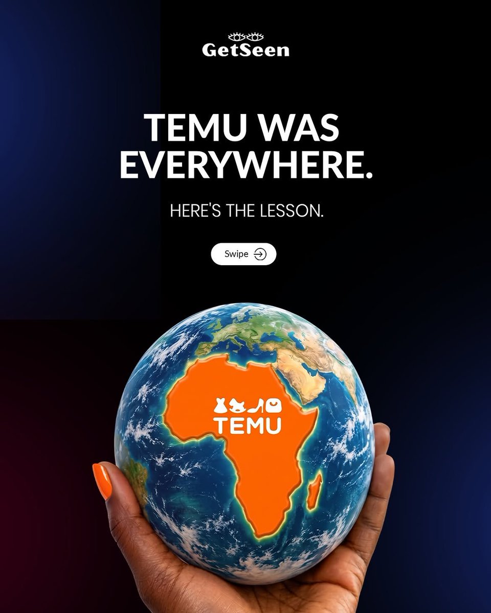 Getseenhq's tweet photo. You didn’t need to shop on Temu to know Temu.

That’s the power of consistent visibility.

You don’t need their budget. You need to understand the lesson:

Be easy to remember.

#getseen #brandvisibility #MarketingStrategy https://t.co/oOhhBfaVAr