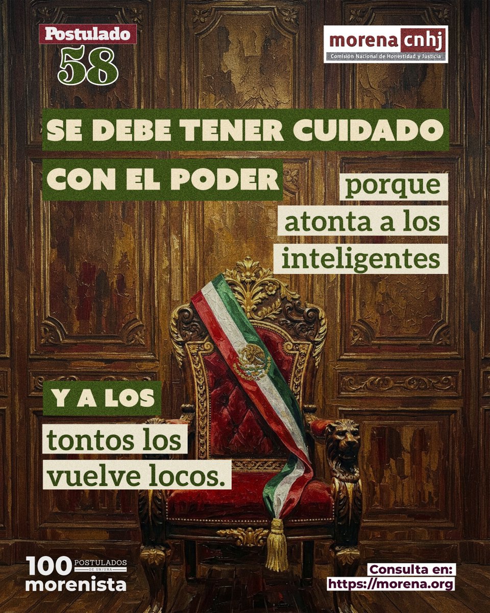 CNHJ_Morena's tweet photo. Si no se maneja con humildad, nubla el juicio del más preparado.

Luchar por constituir auténticas representaciones populares; -Artículo 3° inciso e). https://t.co/ol3zSy9oM4