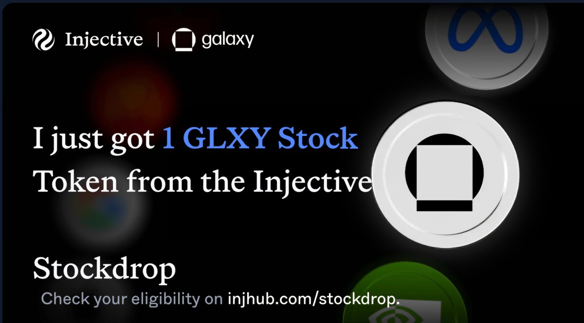 honeybhau52's tweet photo. I just earned onchain $GLXY stock with @injective!

The $INJ BuyBack every month will reward loyal users with tokenized stocks from Nvidia to Meta and more.

Burn INJ. Earn stock tokens. Only on Injective 🥷

Check your eligibility on https://t.co/mwPfIxVOss. https://t.co/hQN17eEKKK