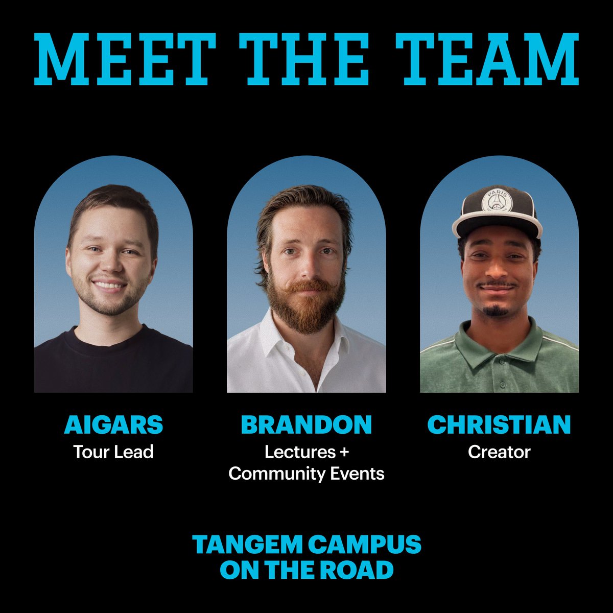 Tangem's tweet photo. Meet the crew behind the Tangem Campus Tour. 🚌

Different backgrounds. One bus. A road trip across America.

We're hitting the road to bring crypto, self-custody, and a little chaos to campuses across the country.

Swipe to meet the team making it all happen.

Next stop? Your campus. https://t.co/nayG4hHvIq