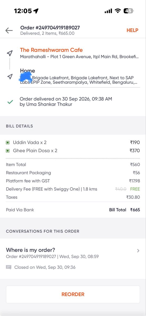 KavithaThomas_1's tweet photo. @SwiggyCares @Swiggy The order details are in the attached photo https://t.co/JYJDZT4KTE