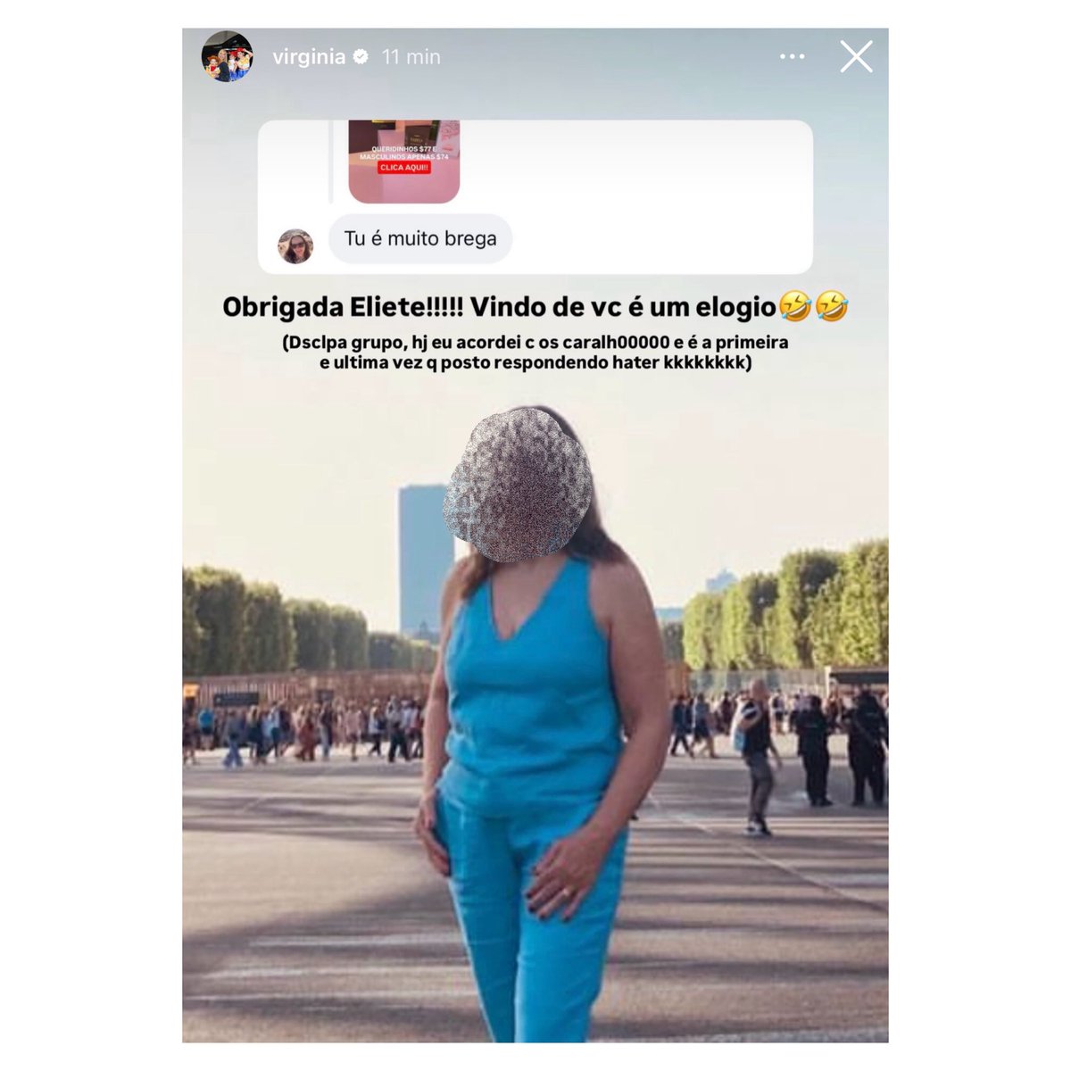 choquei's tweet photo. 🚨VEJA: Virginia EXPÔS uma seguidora que chamou ela de brega. https://t.co/ZjBxARFCIm