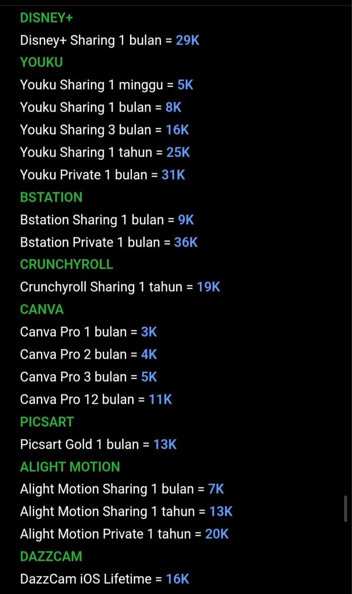bbysuguru's tweet photo. OPEN SHARING PREMIUM ✨🎀
✦ Netflix
✦ Spotify
✦ YouTube Premium
✦ Canva Pro
✦ CapCut Pro
✦ iQIYI
✦ VIU
✦ dsb!
💌 harga mulai 3K
📱 sharing &amp; private tersedia
🛡️ garansi sesuai ketentuan
⚡ proses setelah pembayaran
cek pricelist/stock?
langsung DM/WA lewat bio yaa~ https://t.co/KX8MVKw4F2