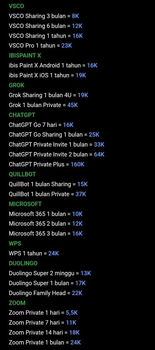 bbysuguru's tweet photo. OPEN SHARING PREMIUM ✨🎀
✦ Netflix
✦ Spotify
✦ YouTube Premium
✦ Canva Pro
✦ CapCut Pro
✦ iQIYI
✦ VIU
✦ dsb!
💌 harga mulai 3K
📱 sharing &amp; private tersedia
🛡️ garansi sesuai ketentuan
⚡ proses setelah pembayaran
cek pricelist/stock?
langsung DM/WA lewat bio yaa~ https://t.co/KX8MVKw4F2