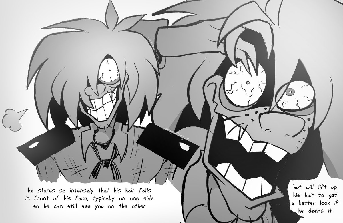 penrepository_X's tweet photo. my headcanons of the body language quirks the frickguards may have if they're perceiving someone / something they like https://t.co/Wm2SxUKF28