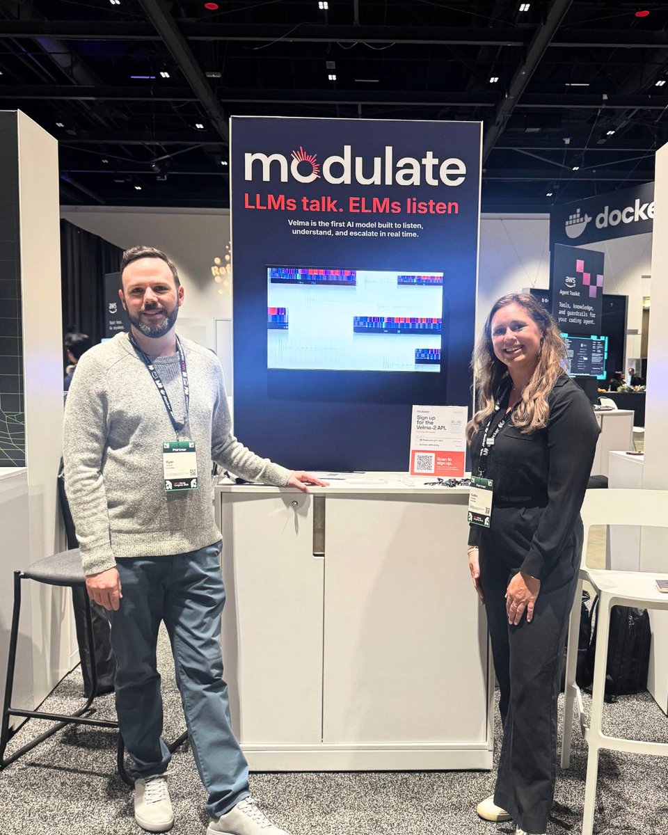 modulate_ai's tweet photo. Last week, we joined the developer community at @WeAreDevs in San Jose 🙌

Great conversations, new connections, and plenty of discussions around what’s next for AI, voice, and the developer ecosystem. https://t.co/tmeEvyNM5B