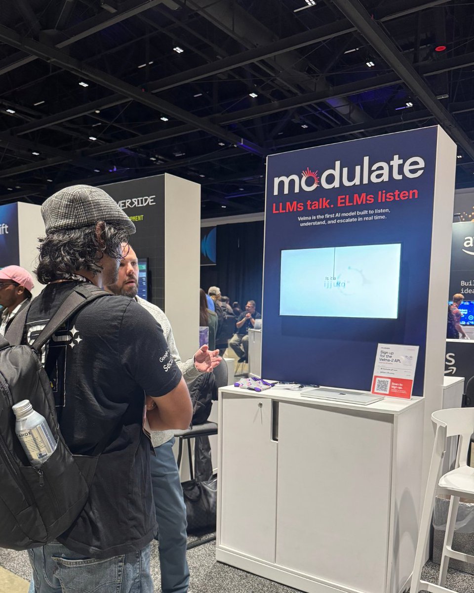 modulate_ai's tweet photo. Last week, we joined the developer community at @WeAreDevs in San Jose 🙌

Great conversations, new connections, and plenty of discussions around what’s next for AI, voice, and the developer ecosystem. https://t.co/tmeEvyNM5B