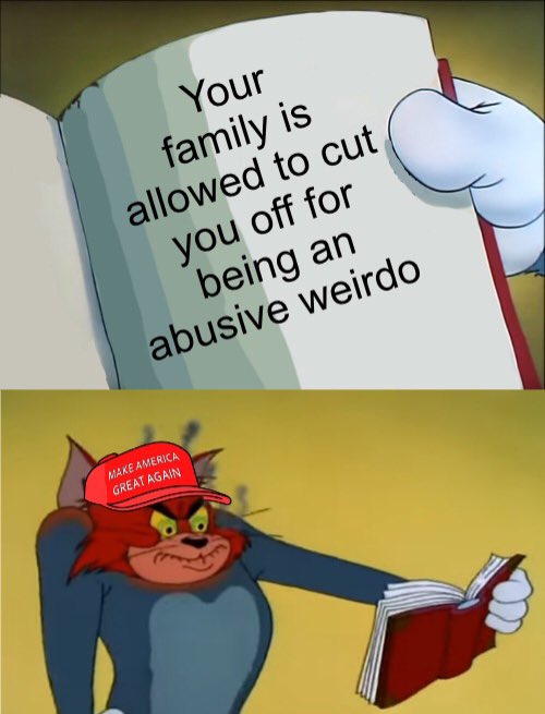 marionumber4's tweet photo. MAGA boomers getting cut off by their families: https://t.co/5tBnj3q0hP