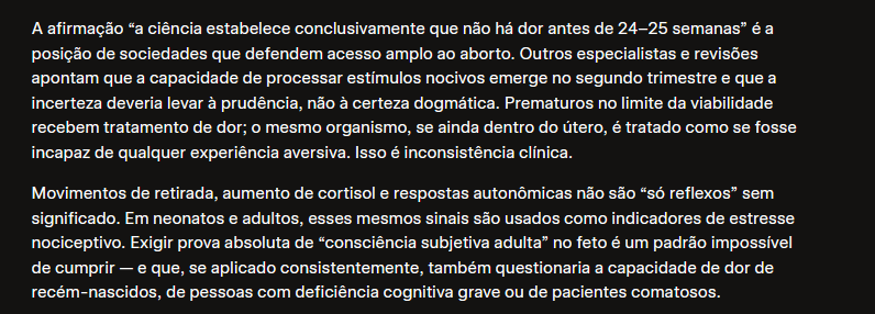 TheKaguna's tweet photo. @listerineroxo @atenadesgracada A defesa da vida do feto não depende de ele “sentir dor” exatamente como um adulto. Ela se baseia em fatos biológicos objetivos e em princípios morais coerentes. O texto gerado por IA (e repetido por ACOG e RCOG) é uma apresentação parcial e seletiva da evidência, não conclusiva. https://t.co/HMLlyEyiE8