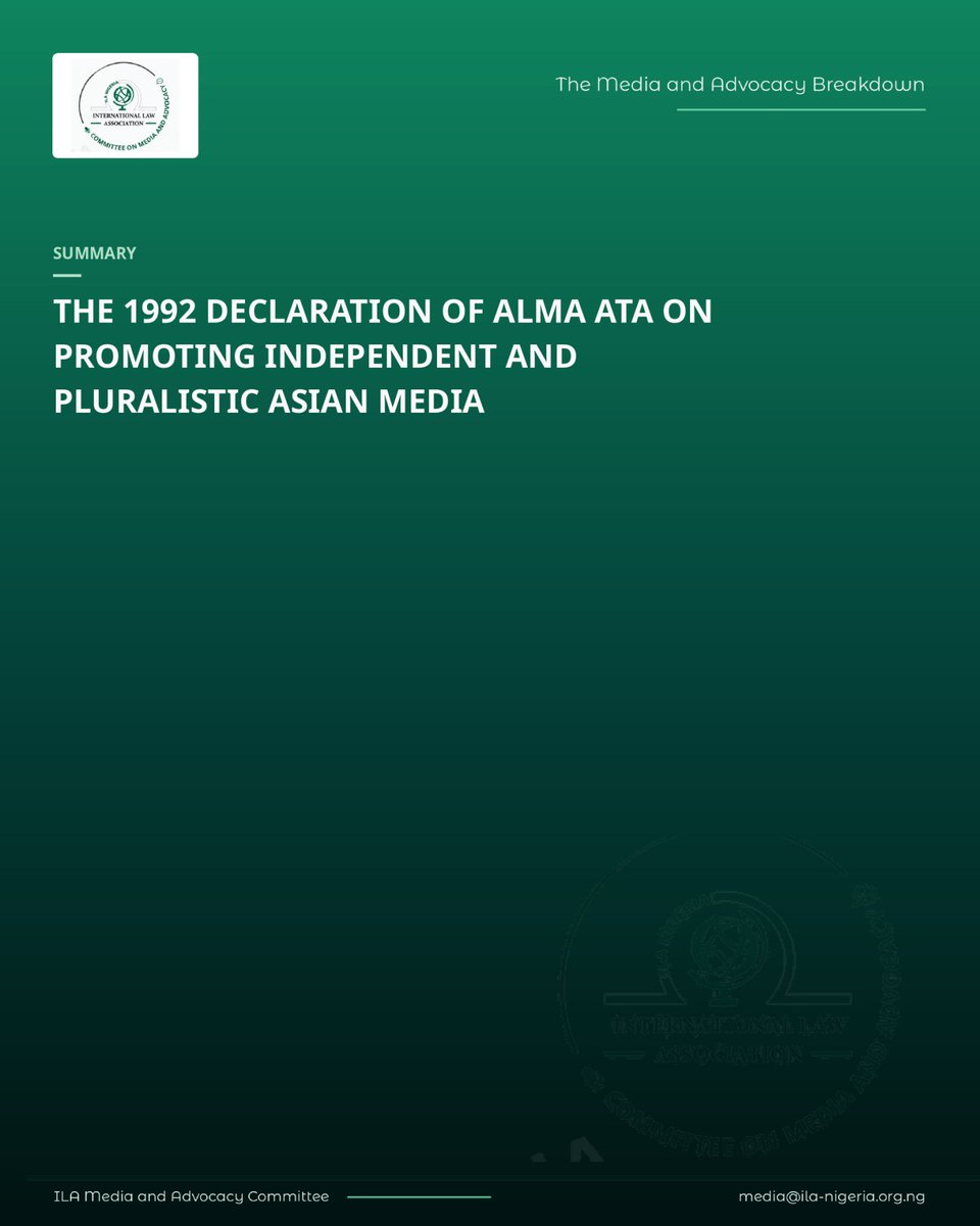 MAC_ILANIG's tweet photo. In 1992, media professionals from across Asia gathered in Alma Ata, Kazakhstan, building on the principles of press freedom, independence and pluralism established at Windhoek the year before. https://t.co/vELa5lCCro