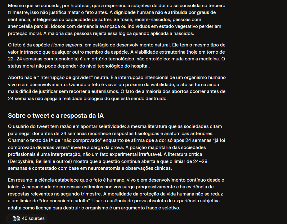 TheKaguna's tweet photo. @listerineroxo @atenadesgracada A defesa da vida do feto não depende de ele “sentir dor” exatamente como um adulto. Ela se baseia em fatos biológicos objetivos e em princípios morais coerentes. O texto gerado por IA (e repetido por ACOG e RCOG) é uma apresentação parcial e seletiva da evidência, não conclusiva. https://t.co/HMLlyEyiE8