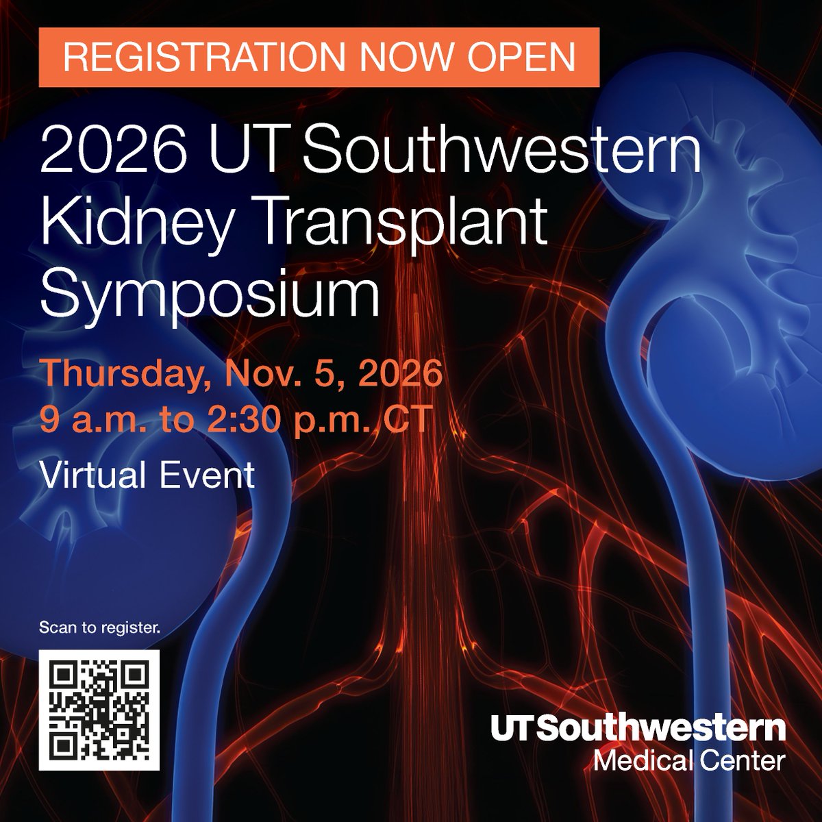 utswtransplant's tweet photo. Registration is now open for the 2026 UT Southwestern Kidney Transplant Symposium on Nov. 5.
 
Sign up today: https://t.co/l078bKQRw6 https://t.co/aZUpOoIWOb