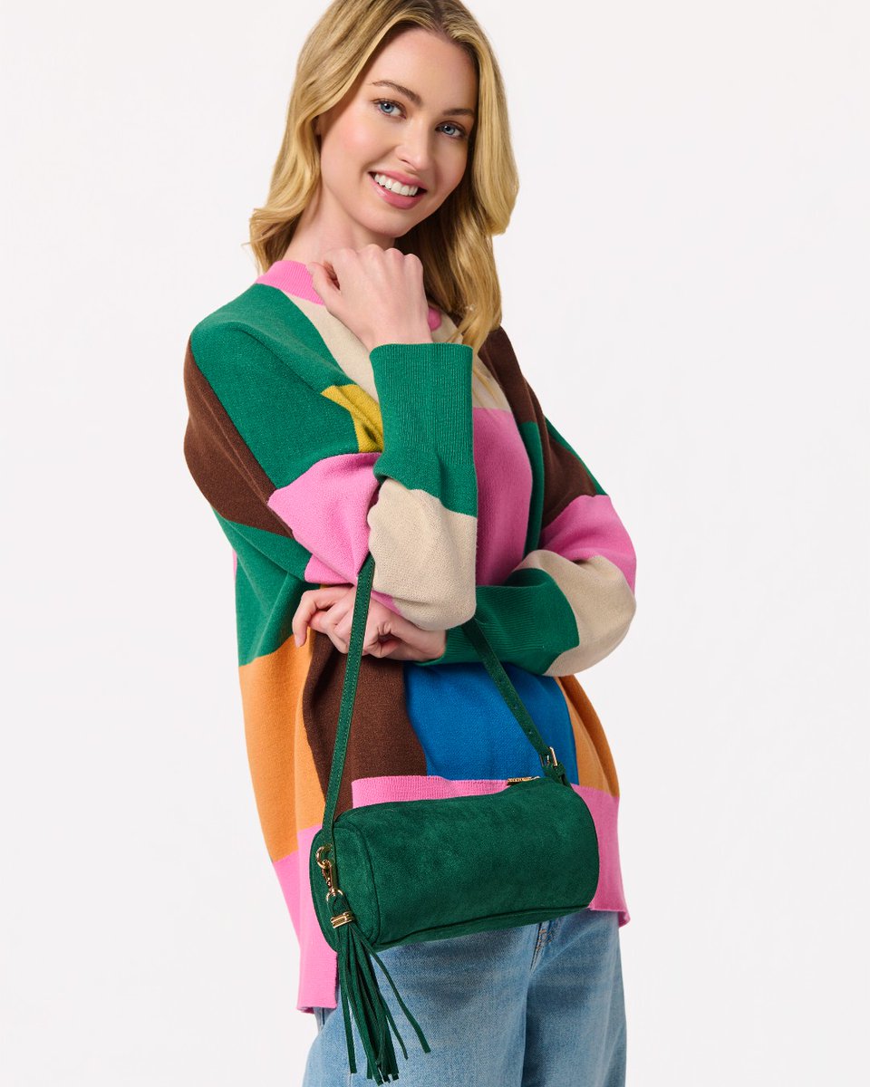 Shiraleah's tweet photo. Fall color, but make it fun 🍂💗 The Color Block Sweater brings bold pops of color to cozy fall days, making it the perfect statement knit for the season: https://t.co/F9aWxNMw9s https://t.co/dH5TDhJB3N