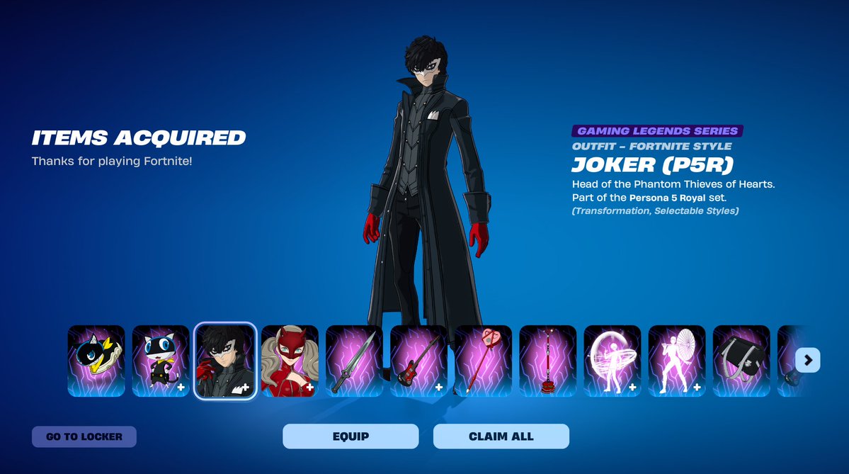 SincerelyLyn's tweet photo. persona 5 was my first persona game so seeing JOKER AND PANTHER join Fortnite as playable characters is a dream come true! thank you for the code @SEGA
but now i have a question: when can we get futaba added to @Fortnite ?😏
#SEGACreator #EpicGames #Gifted https://t.co/ryLIbb6uEZ