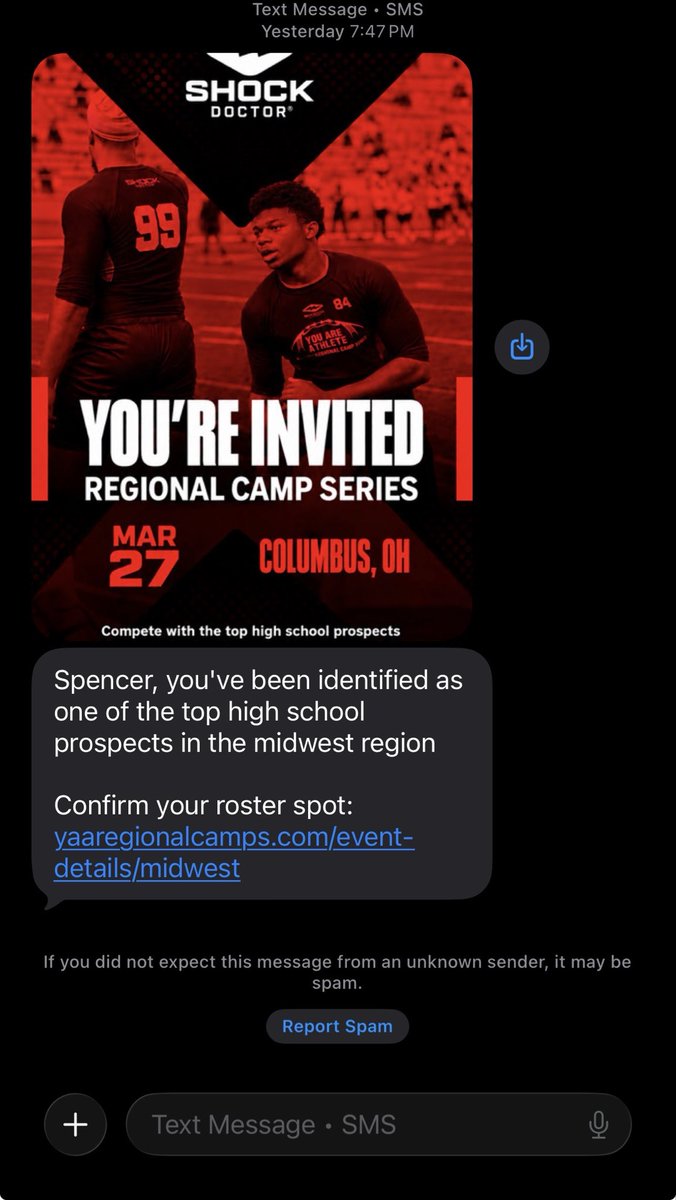 SpencerSohn6's tweet photo. @youareathlete  thank you for the camp invite will love to show up and ball you #agtg #Godisgood #gtg https://t.co/3yoectevjK