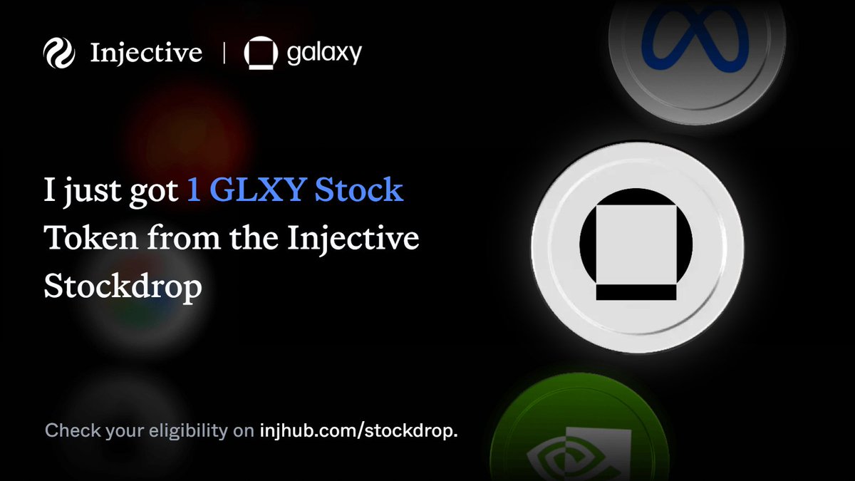 crypto_krishna9's tweet photo. Good night Web3

I just earned Onchain $GLXY stock with @injective!

The $INJ BuyBack every month will reward loyal users with tokenized stocks from Nvidia to Meta and more.

Burn INJ. Earn stock tokens. 

Only on Injective 🥷 

Check your eligibility at https://t.co/0Wx7aPJElM. https://t.co/6YSphZu01K