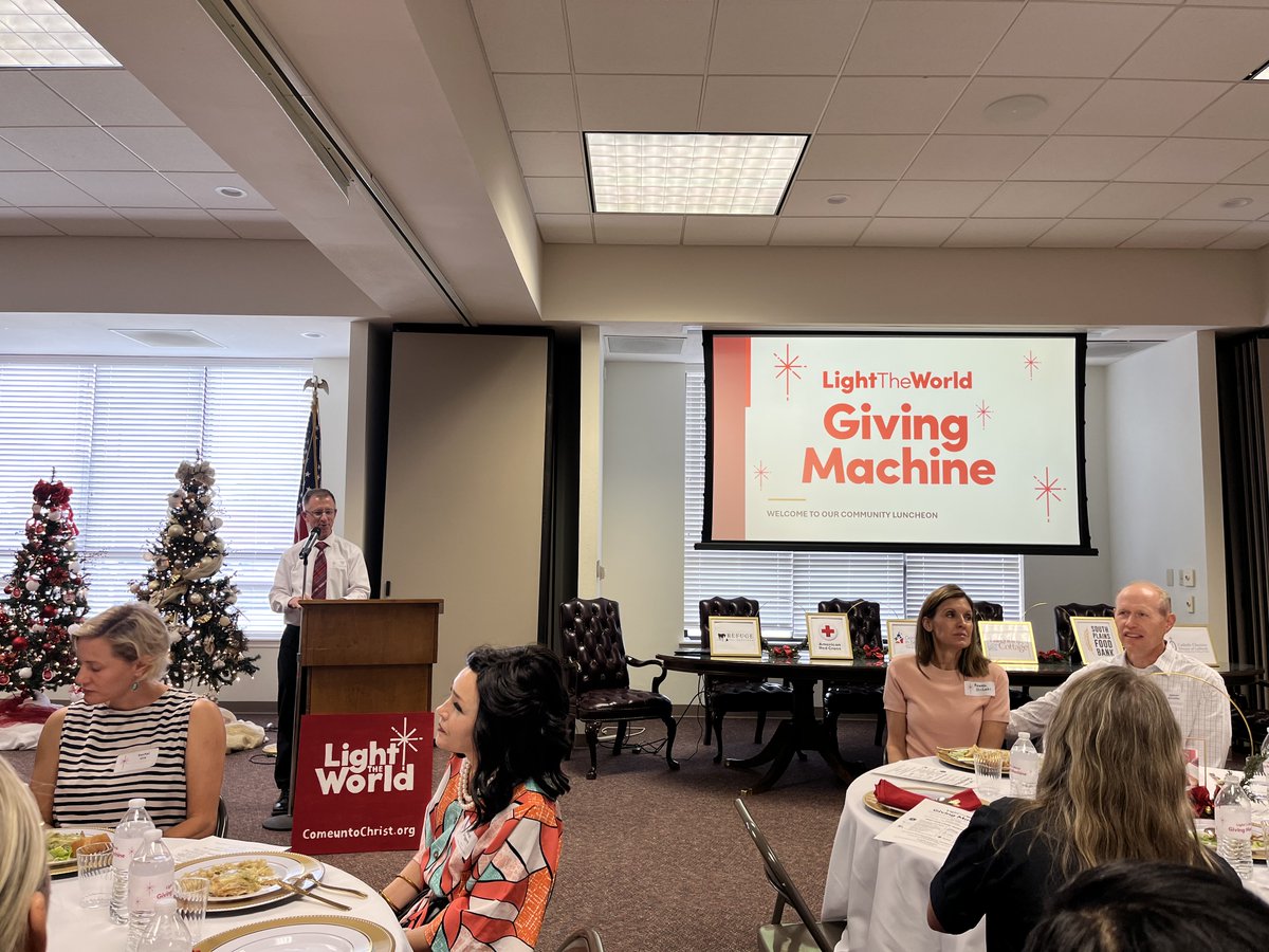 RedCrossNTX's tweet photo. Yesterday, our Panhandle Plains team and board members attended the Texas Giving Machine Luncheon as the Giving Machine Lubbock prepares to launch its Light the World Initiative.✨

The Red Cross Panhandle Plains Chapter is honored to be selected as one of the 6 Lubbock charities included in this year's Giving Machine.❤️

Thank you to the Church of Jesus Christ of Latter-Day Saints for their partnership and support of our mission and our Panhandle Plains community!
