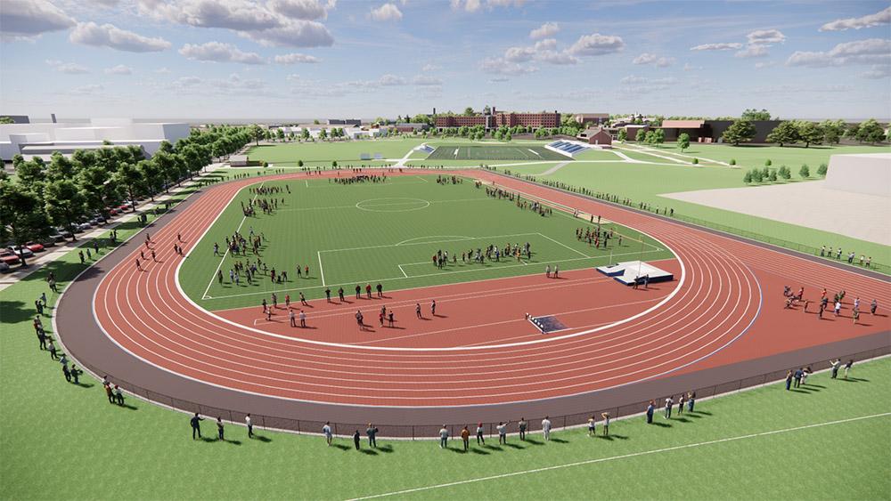 FandMCollege's tweet photo. Big news for Franklin &amp; Marshall College Athletics! 🏃‍♂️ We are excited to announce a historic $1 million pledge from Mike Arnold ’08 and his wife, Dana, to fund the brand-new Arnold Family Track on F&amp;M’s north campus! 💙🤍 #godips

Read more: https://t.co/FTMWfM45Zi https://t.co/f4z0obgiSj