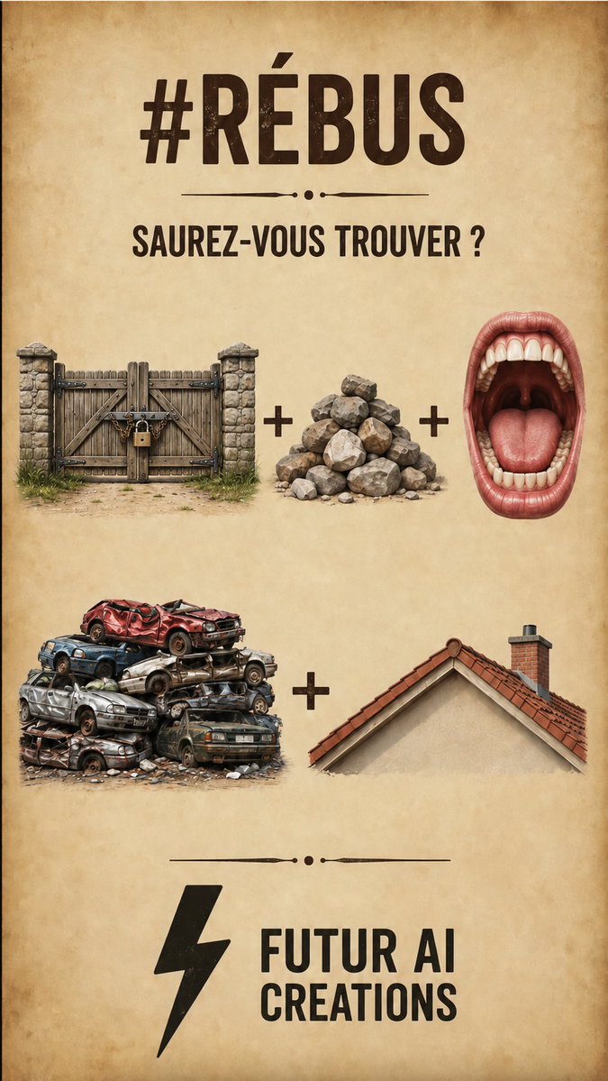 Benjamin_Sibuet's tweet photo. Nouveau rébus… et celui-là est un peu moins poli que les autres 😂🧠
Deux expressions à retrouver dans la même image 👀
Vous avez trouvé les deux sans rega
#rebus #devinette #enigme #humour #cassetete https://t.co/yiFSpvDDSK