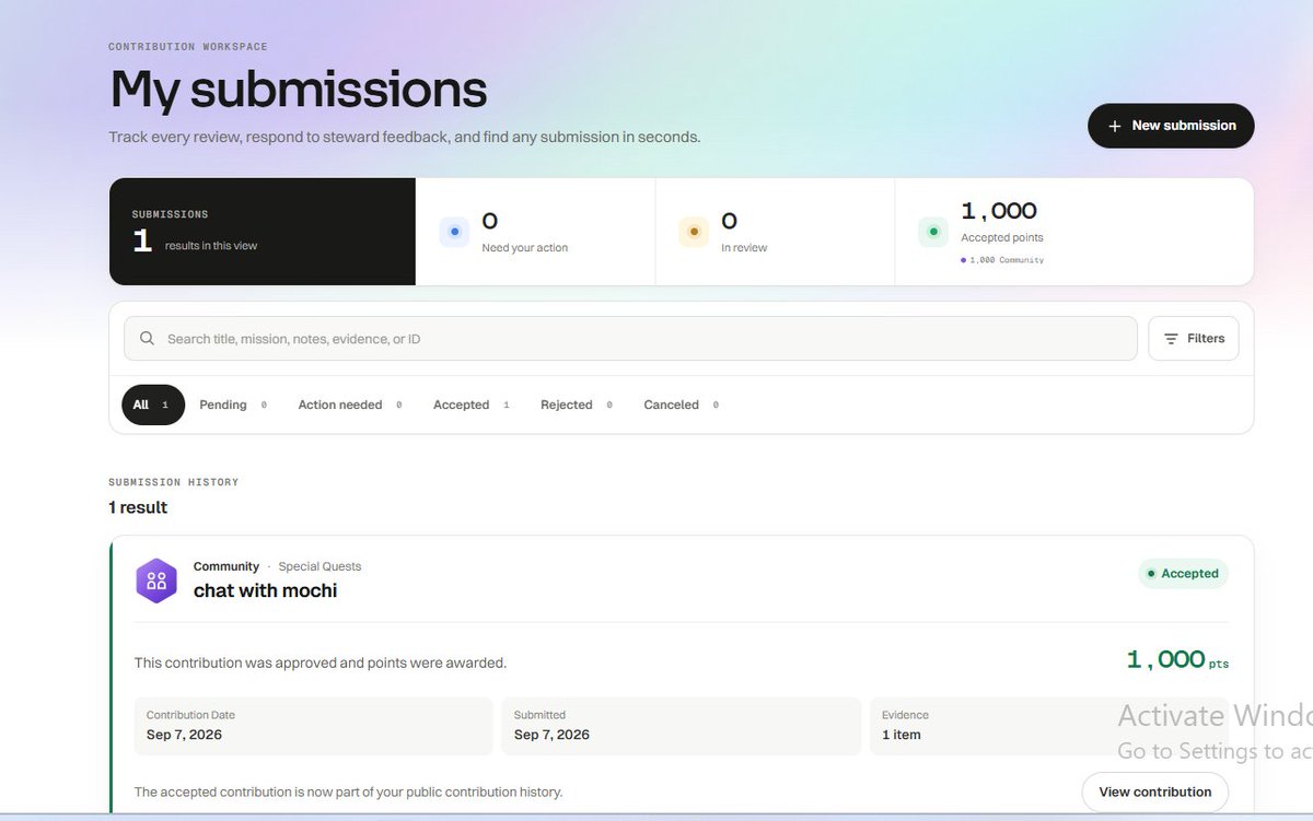 onadeonft's tweet photo. real talk, most of y'all have never even opened the genlayer portal. u just see it in someone bio, keep it pushing, and move on.
so let me break it down, cause its way less complicated than people make it sound.

connect your wallet, bind your github, x and discord. dont forget bind your account to mochi bot in tg.
no gas, no tokens to buy, none of that. your wallet is literally just your id. 
then finish your profile first, cause without a display name and email the submit button just sits there, dead.

then pick your lane. builders do contracts, repos, tutorials, tooling. validators run nodes.
community handles content, events, translations. and you're not locked in, people bounce between lanes all the time.

here's the part nobody warns u about: your evidence has to be a link folks can actually open. private repo? deleted thread? a wall of text with zero urls? you're not getting reviewed, simple as that. also, put the date as when you actually finished the work, not whenever you got around to hitting submit. seen people fumble that and it's painful.

once it gets accepted the points are locked, your rank jumps, and it lives on your public profile forever. can't delete it. so yeah, submit a couple clean ones instead of spamming ten nobody can verify.

now why do people actually care? 
the pool is capped. season 1 is a hard 10M GLP, converts every sunday 23:59 utc. your builder and community points get pooled every week into one permanent GLP balance. roughly 17% is still up for grabs. sit around waiting for shit to be "official" and somebody already took your spot.
brand new and overwhelmed? don't chase the biggest payout. take one thing you already did this week, a small contract, a tutorial, a repo you made public, submit it with clean links, and just watch how the review plays out. once u get how stewards weigh impact you can go bigger.
https://t.co/mcNiInHocv
@GenLayer