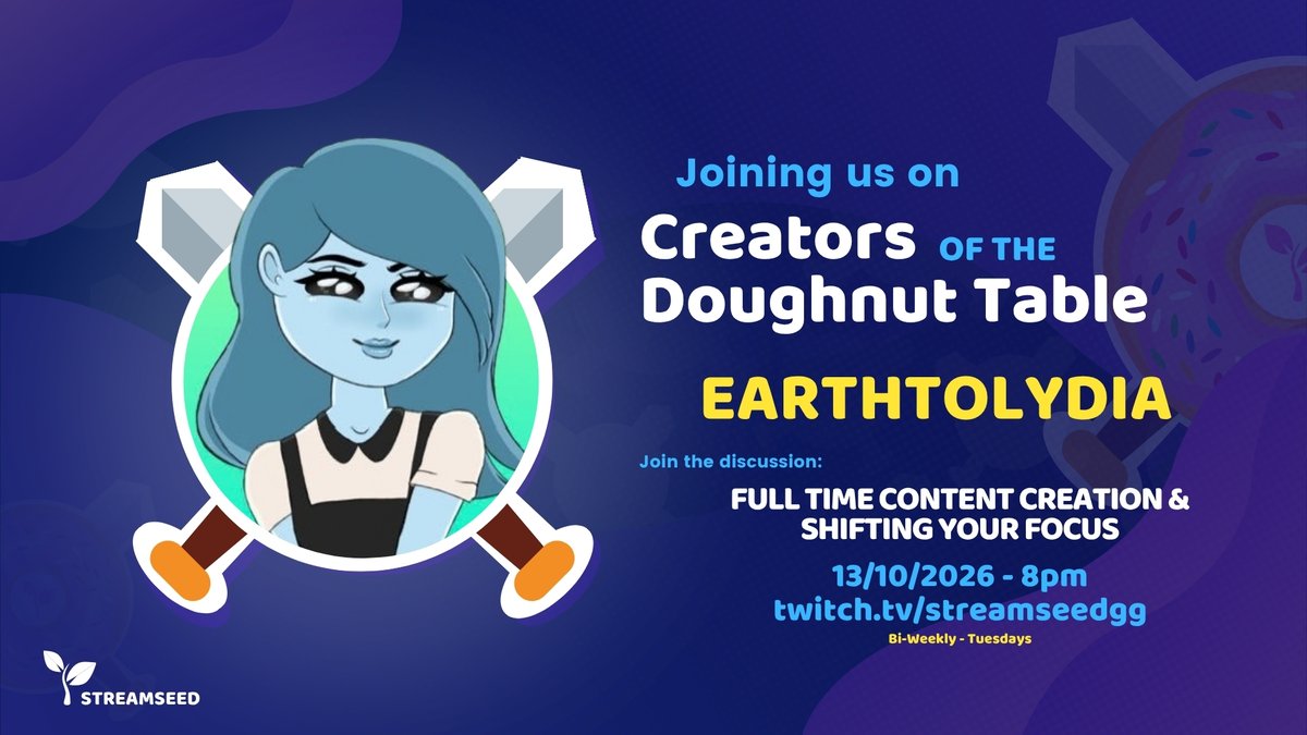 StreamseedGG's tweet photo. We have a new guest taking a seat at our table, please welcome @earthtolydia! 😁

Content creator, horror enthusiast and artist. Sprinkle in some jump scares, screaming and some feline interruptions then you've got one hell of a show. 🤩

Taking the hostess seat for her first time is @em3012ttv. Graciously giving @MoonchildGames a deserved maternity break. 🤝

Also joining is @GoldiRoxs as co-host for his official sub into the big leagues! 📣

Find the stream here:     
Twitch | StreamseedGG | 13/10/2026 - 8pm