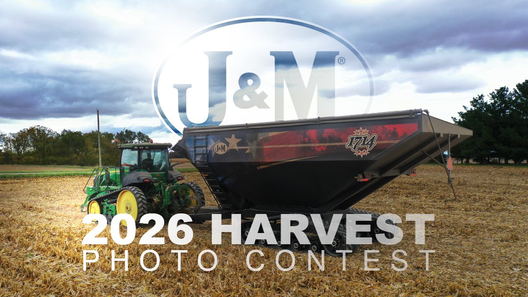 JMManufacturing's tweet photo. Harvest is underway and that means the 2026 #JMHarvest Photo Contest is here! Show off your J&M equipment in action for a chance to win!
How to enter:
1⃣ Like and Share this post.
2⃣ Share your best harvest photo featuring J&M equipment (in a post or reply) and use #JMHarvest. 
Winners get a $50 gift card to the J&M merchandise store.