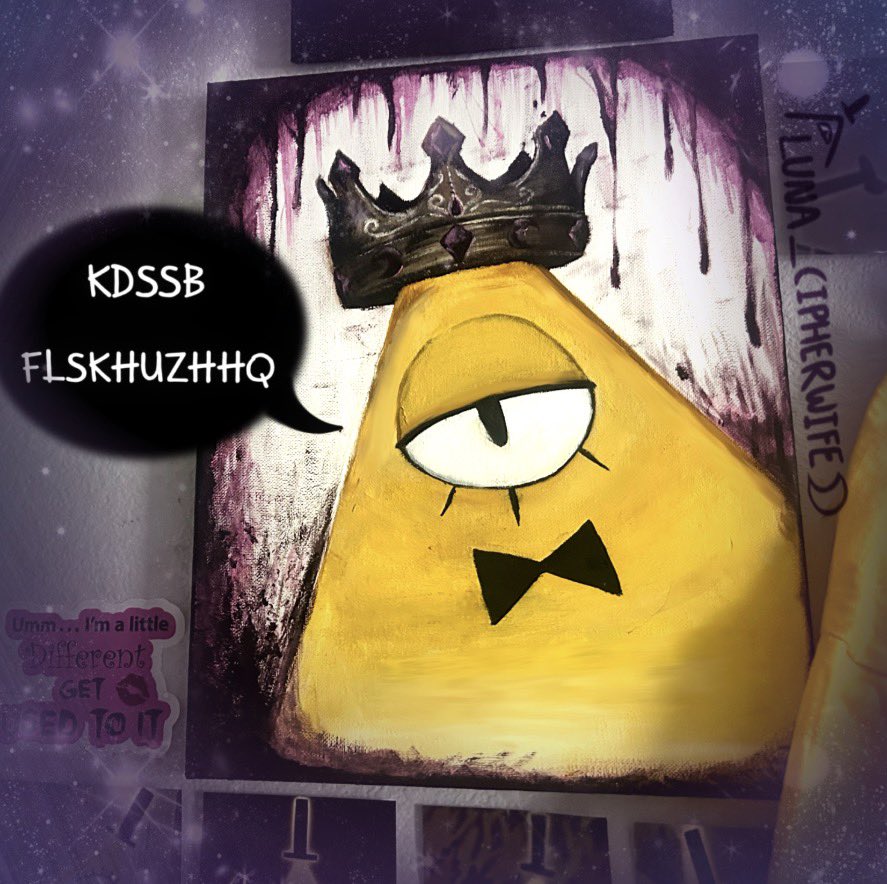 luna_cipherwife's tweet photo. #billtober2026 day 1: one-eyed king!
🎩 i made this painting a while ago
ㄴ⚠️ㄱ but i thought it fit the prompt
ᓭᓭ very well!! :D
#cipherween #billcipher 💜💛 https://t.co/90hOKICZkY