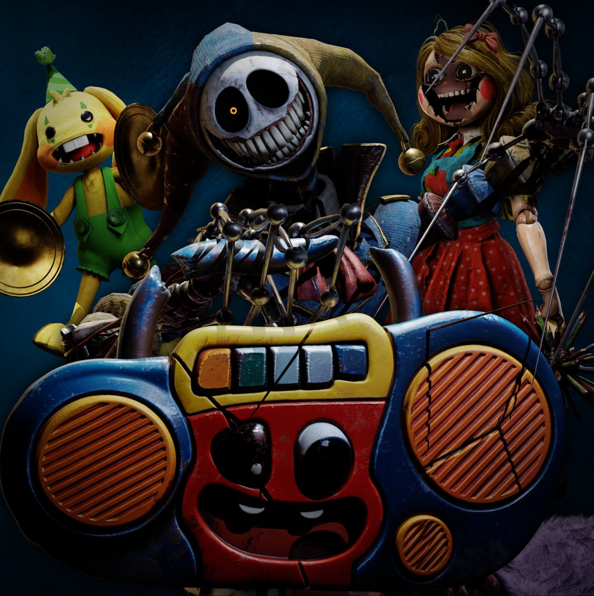 mascotmassacre's tweet photo. 🚨 Poppy Playtime Exclusive announcement will be made at 28 games tomorrow.

Mob teases something new to show. Are you expecting to see chapter 6 teaser stuff? https://t.co/iWtQV9zTox