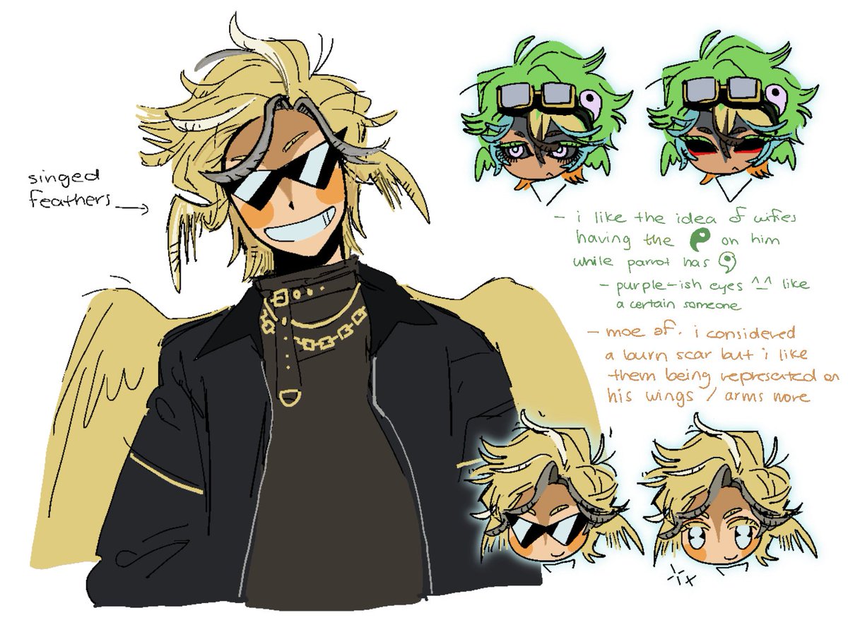 spinklwogl's tweet photo. trying to bribe someone to drawing clown in the best way i know how 
#parrotx2fanart #theobaldthebirdfanart #cartwingsduo https://t.co/ugc0lbl8Dq