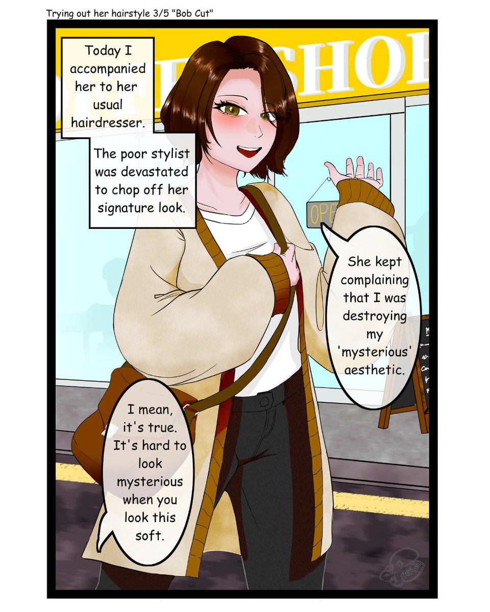 eightftcoco's tweet photo. Trying out her new hairstyles 3 - Bob cut

#OC #ocart #artwork #comic https://t.co/XuG1oZp4C2