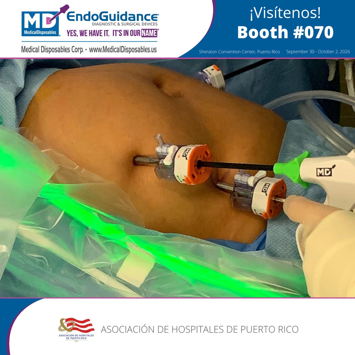 MDC_Drug_Test's tweet photo. We’re in Puerto Rico! Medical Disposables Corp. – MD EndoGuidance is @ AHPR Convención Anual 2026, Sept. 30–Oct. 2 in San Juan.

Discover our surgical devices for minimally invasive procedures. Come meet our team!

#AHPR2026 #HospitalesPR #PuertoRico #SurgicalDevices #Laparoscopy https://t.co/75AXWndeBH