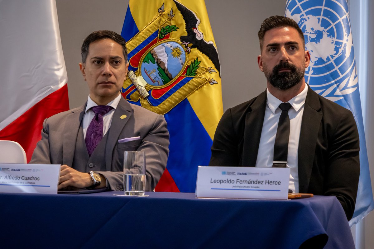 CJudicaturaEc's tweet photo. El vocal del Consejo de la Judicatura, @_AlfredoCuadros, participó en el cierre del proyecto “Fortalecimiento de la Justicia para Combatir la Minería Ilegal y los Delitos Asociados en Ecuador y Perú”.

✅ La iniciativa, impulsada por @UNODC, el Programa #Itajus y la Embajada de @ItalyinEcuador, estuvo orientada al desarrollo de capacidades institucionales y herramientas para enfrentar estas problemáticas.

El acto contó con la participación del embajador de Italia en Ecuador, Giovanni Davoli, y del jefe de #UNODC en el país, Leopoldo Fernández.